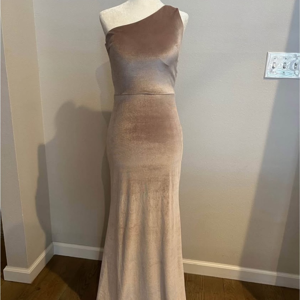 One-Shoulder Velvet Dress- Kennedy Blue “Keely”